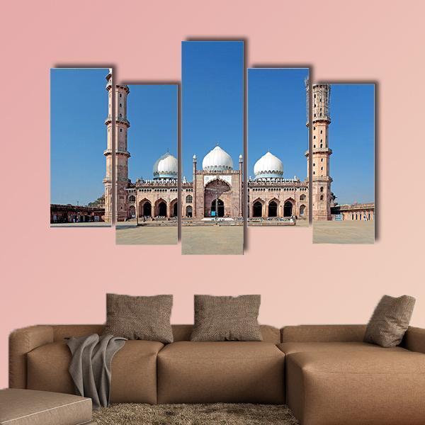 Taj-Ul Masjid India Canvas Wall Art-5 Pop-Gallery Wrap-47" x 32"-Tiaracle