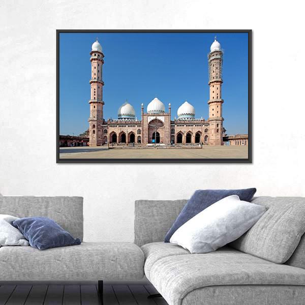 Taj-Ul Masjid India Canvas Wall Art-1 Piece-Floating Frame-24" x 16"-Tiaracle
