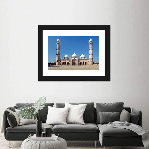 Taj-Ul Masjid India Canvas Wall Art-1 Piece-Framed Print-20" x 16"-Tiaracle