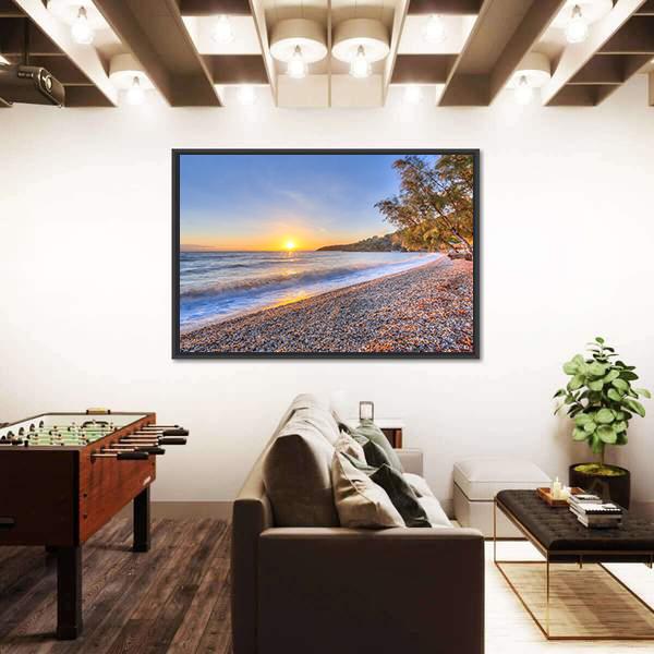 Tamarisk Tree Near Beach Canvas Wall Art-3 Horizontal-Gallery Wrap-25" x 16"-Tiaracle