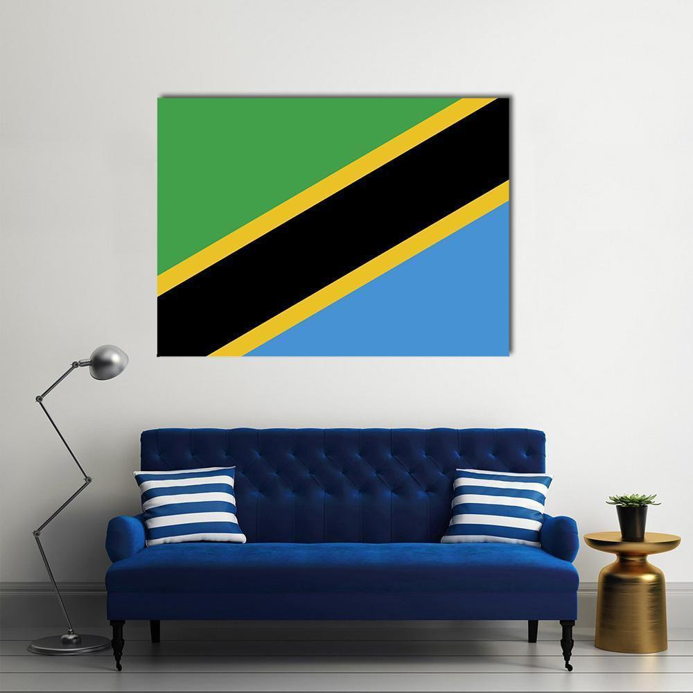 Tanzania Flag Canvas Wall Art-1 Piece-Gallery Wrap-48" x 32"-Tiaracle