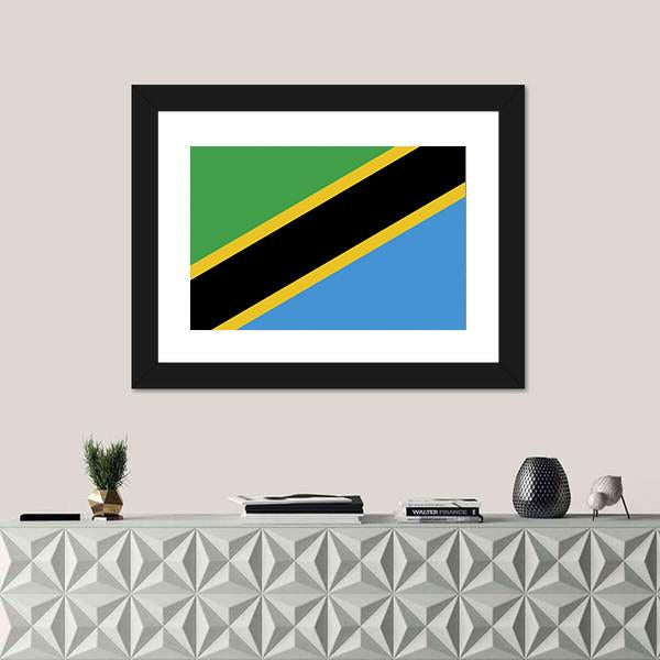 Tanzania Flag Panoramic Canvas Wall Art-1 Piece-36" x 12"-Tiaracle