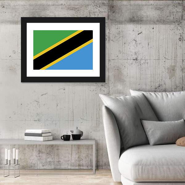 Tanzania Flag Panoramic Canvas Wall Art-1 Piece-36" x 12"-Tiaracle