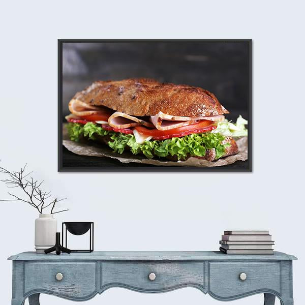Tasty Sandwich Canvas Wall Art-3 Horizontal-Gallery Wrap-25" x 16"-Tiaracle