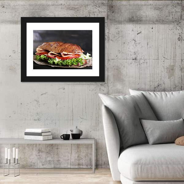 Tasty Sandwich Canvas Wall Art-5 Horizontal-Gallery Wrap-22" x 12"-Tiaracle
