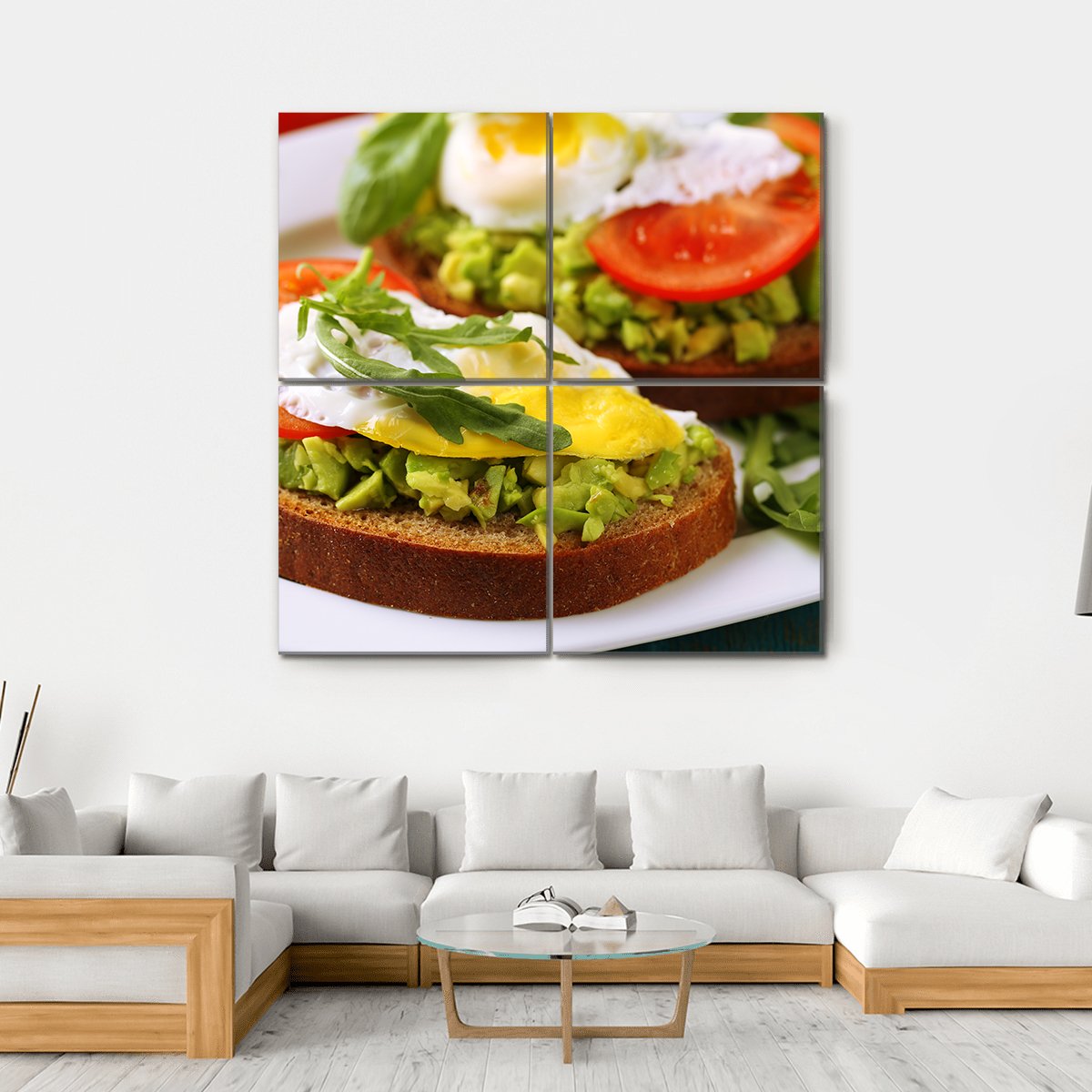 Tasty Sandwiches Canvas Wall Art-4 Square-Gallery Wrap-17" x 17"-Tiaracle