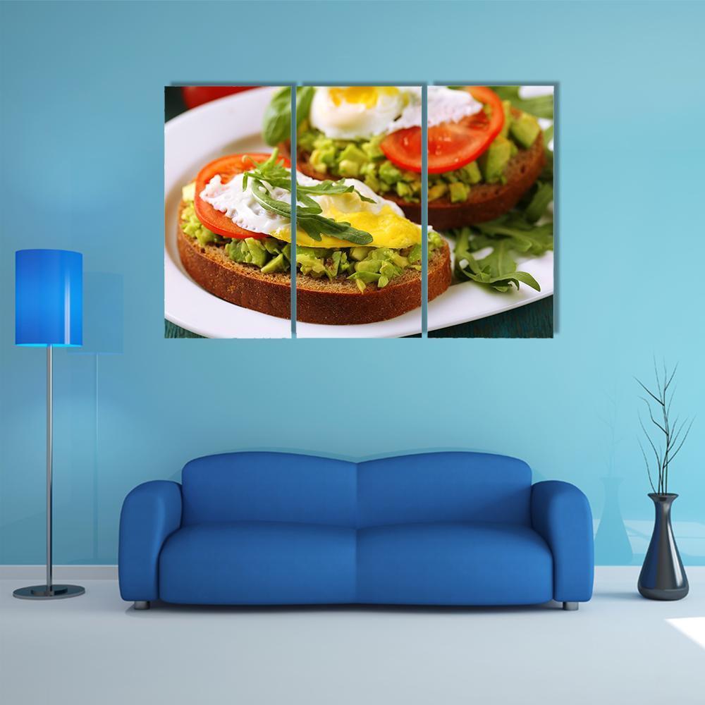 Tasty Sandwiches Canvas Wall Art-3 Horizontal-Gallery Wrap-37" x 24"-Tiaracle