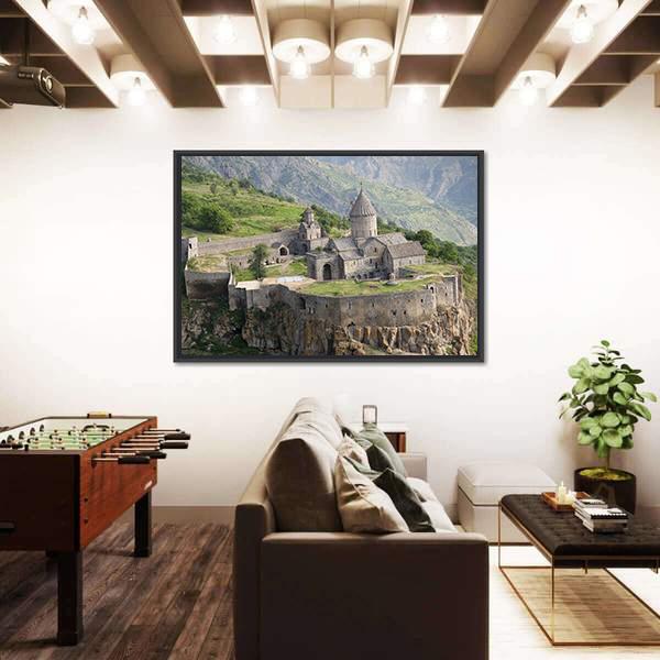 Tatev Monastyr Armenia Canvas Wall Art-3 Horizontal-Gallery Wrap-25" x 16"-Tiaracle