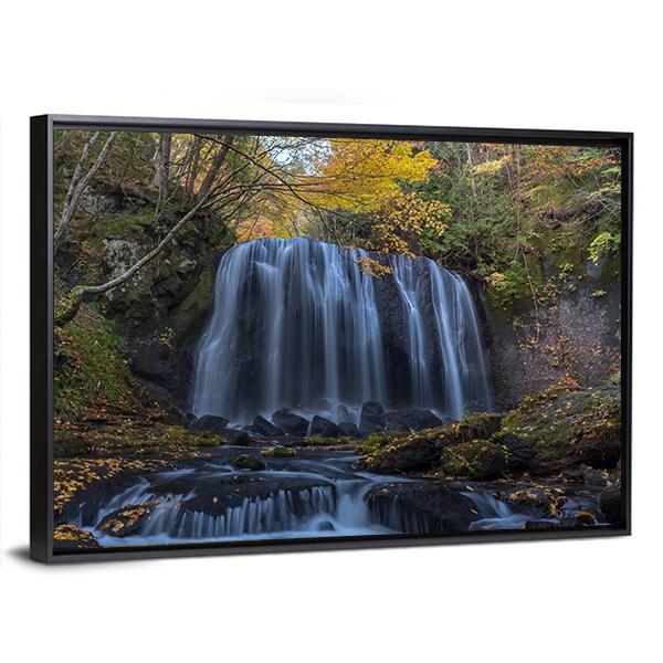 Tatsuzawafudo Waterfall Canvas Wall Art-3 Horizontal-Gallery Wrap-25" x 16"-Tiaracle