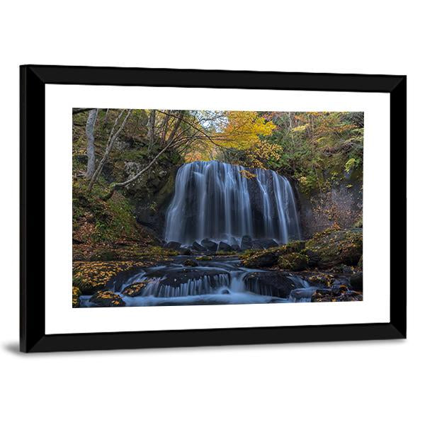 Tatsuzawafudo Waterfall Canvas Wall Art-3 Horizontal-Gallery Wrap-25" x 16"-Tiaracle