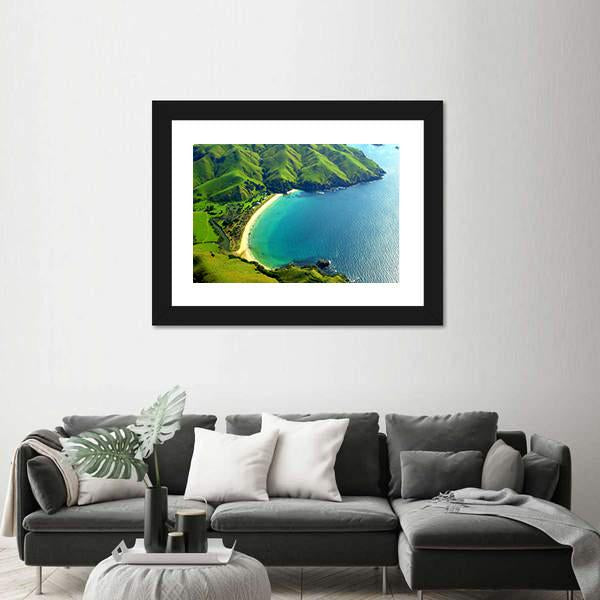 Taupo Bay In New Zealand Canvas Wall Art-1 Piece-Framed Print-30" x 20"-Tiaracle