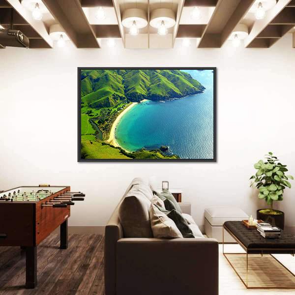 Taupo Bay In New Zealand Canvas Wall Art-3 Horizontal-Gallery Wrap-25" x 16"-Tiaracle
