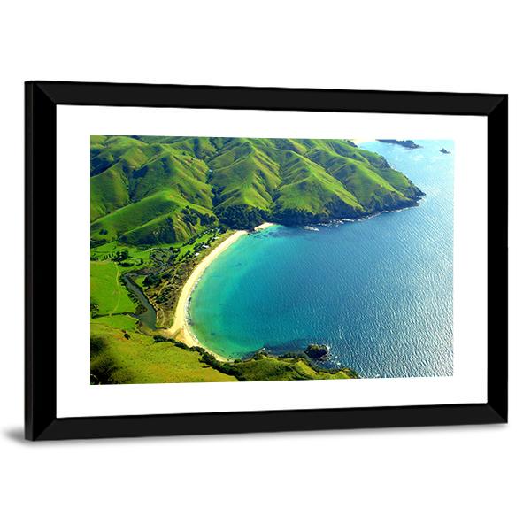 Taupo Bay In New Zealand Canvas Wall Art-3 Horizontal-Gallery Wrap-25" x 16"-Tiaracle