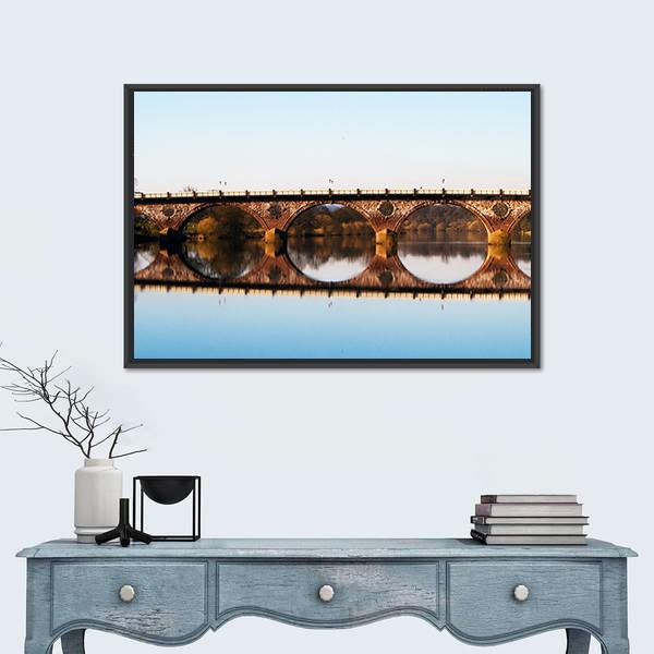 Tay Bridge In Perth Canvas Wall Art-3 Horizontal-Gallery Wrap-25" x 16"-Tiaracle