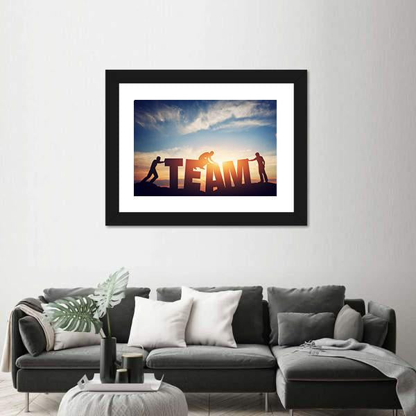 Teamwork Concept Canvas Wall Art-1 Piece-Framed Print-20" x 16"-Tiaracle