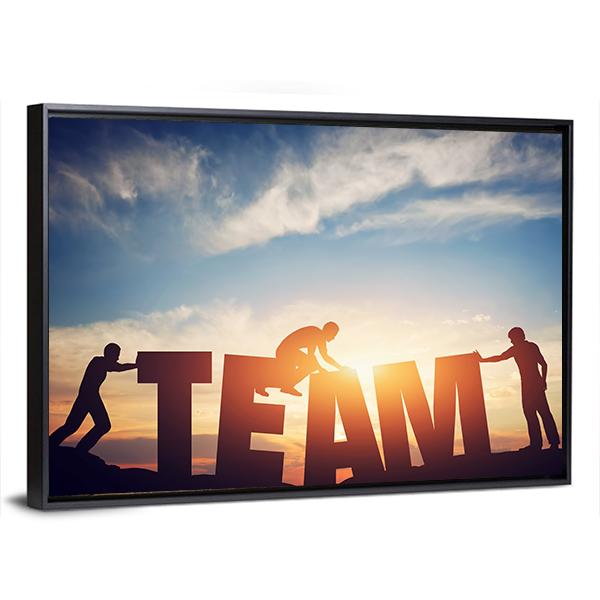 Teamwork Concept Canvas Wall Art-5 Horizontal-Gallery Wrap-22" x 12"-Tiaracle