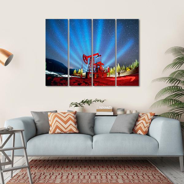 Oil & Gas Extraction Pump Canvas Wall Art-4 Horizontal-Gallery Wrap-34" x 24"-Tiaracle