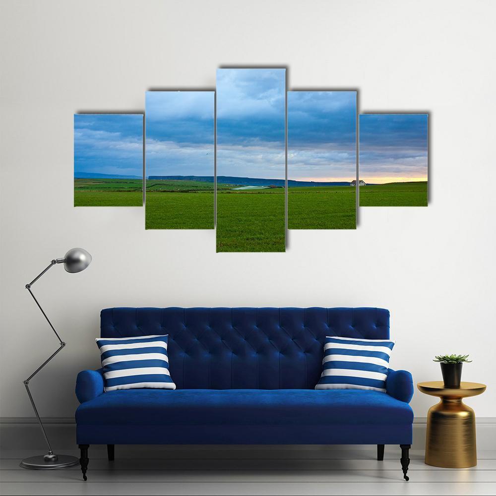 Tempest In Scotland Canvas Wall Art-5 Star-Gallery Wrap-62" x 32"-Tiaracle