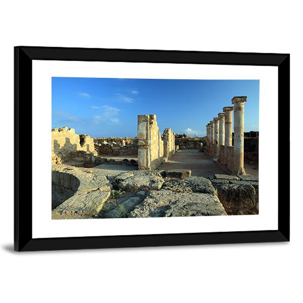 Temple Columns In Paphos Canvas Wall Art-3 Horizontal-Gallery Wrap-25" x 16"-Tiaracle
