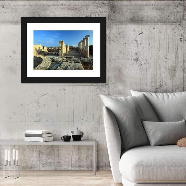 Temple Columns In Paphos Canvas Wall Art-3 Horizontal-Gallery Wrap-25" x 16"-Tiaracle