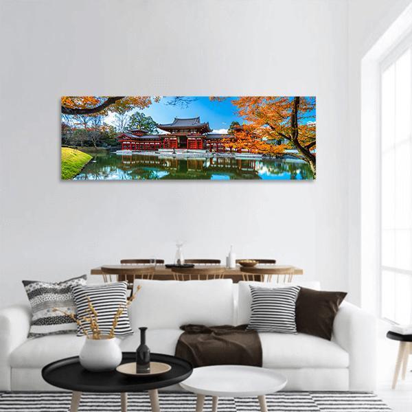 Byodo-In Temple Panoramic Canvas Wall Art-1 Piece-36" x 12"-Tiaracle