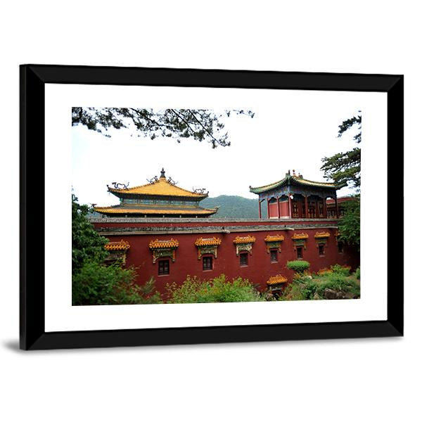 Temple of Fu Shou In Chengde Canvas Wall Art-5 Horizontal-Gallery Wrap-22" x 12"-Tiaracle