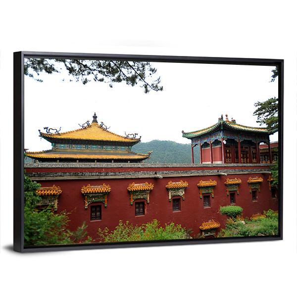 Temple of Fu Shou In Chengde Canvas Wall Art-5 Horizontal-Gallery Wrap-22" x 12"-Tiaracle