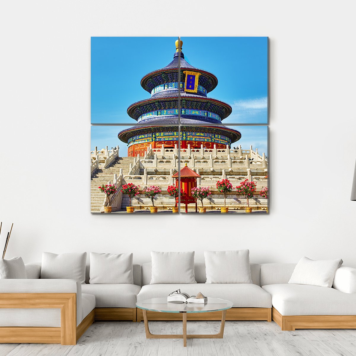Temple Of Heaven Beijing Canvas Wall Art-4 Square-Gallery Wrap-17" x 17"-Tiaracle