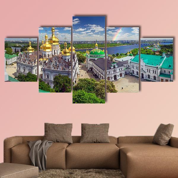 Temples Cathedral In Kiev Ukraine Canvas Wall Art-5 Star-Gallery Wrap-62" x 32"-Tiaracle