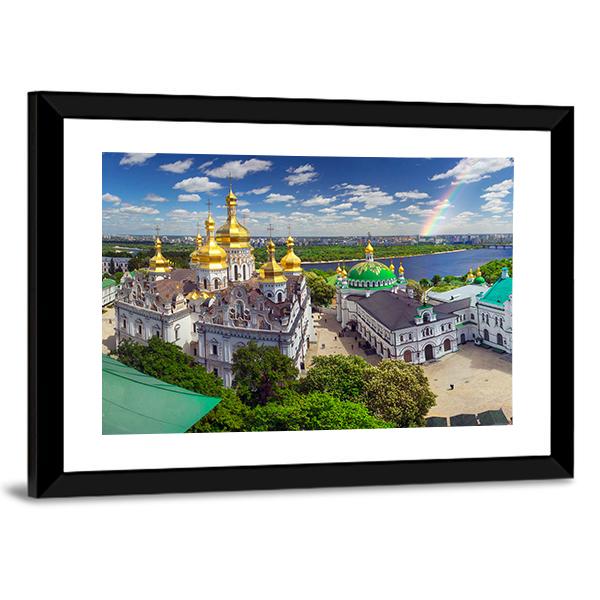 Temples Cathedral In Kiev Ukraine Panoramic Canvas Wall Art-1 Piece-36" x 12"-Tiaracle