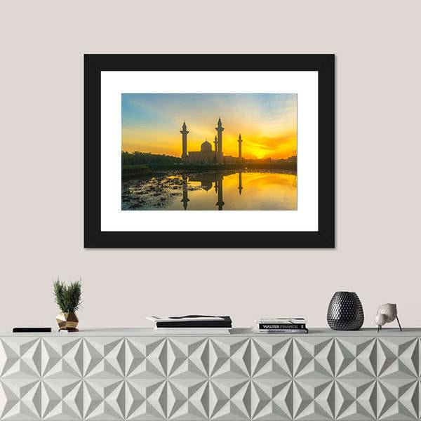 Tengku Ampuan Jemaah Mosque Panoramic Canvas Wall Art-1 Piece-36" x 12"-Tiaracle