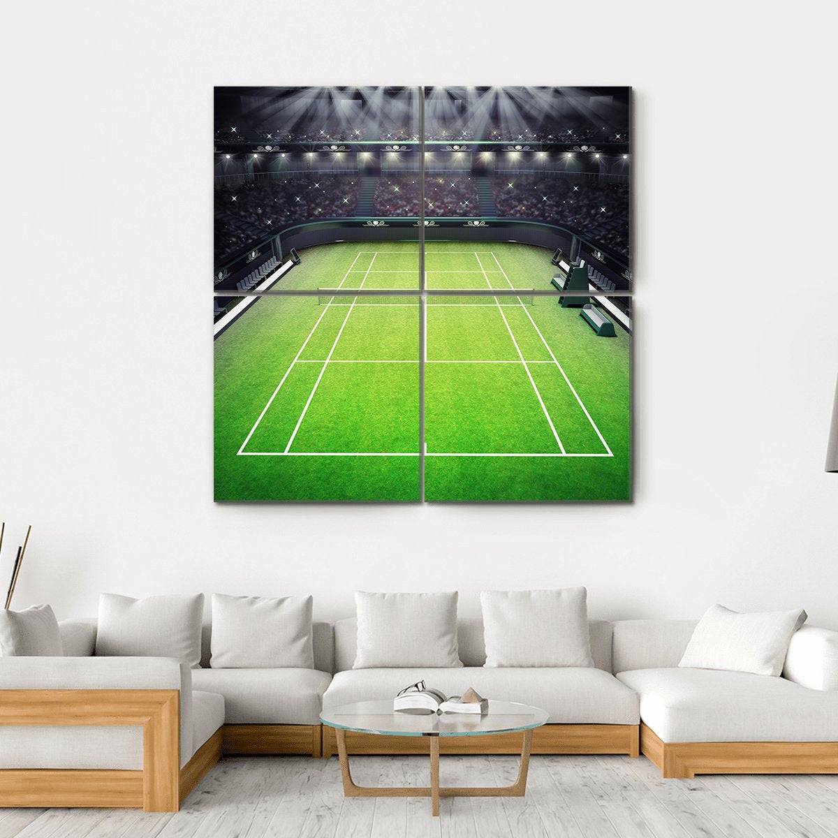 Tennis Stadium Canvas Wall Art-4 Square-Gallery Wrap-17" x 17"-Tiaracle