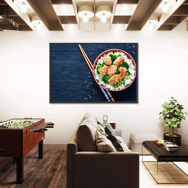 Teriyaki Chicken With Rice Canvas Wall Art-5 Horizontal-Gallery Wrap-22" x 12"-Tiaracle