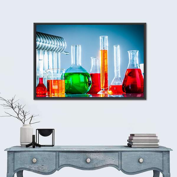 Test Tubes Canvas Wall Art-5 Horizontal-Gallery Wrap-22" x 12"-Tiaracle
