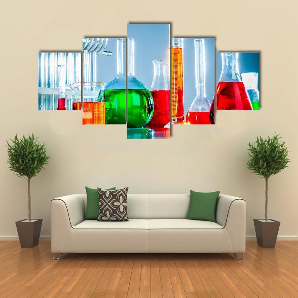 Test Tubes Canvas Wall Art-5 Star-Gallery Wrap-62" x 32"-Tiaracle