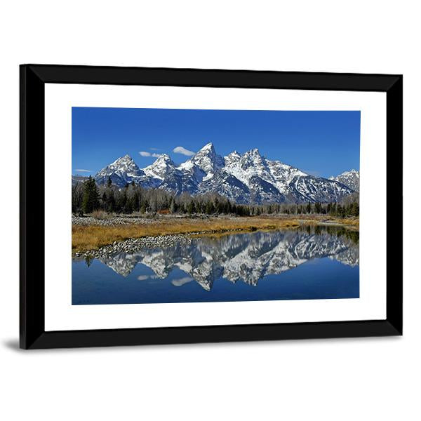 Teton Mountain Range Canvas Wall Art-3 Horizontal-Gallery Wrap-25" x 16"-Tiaracle