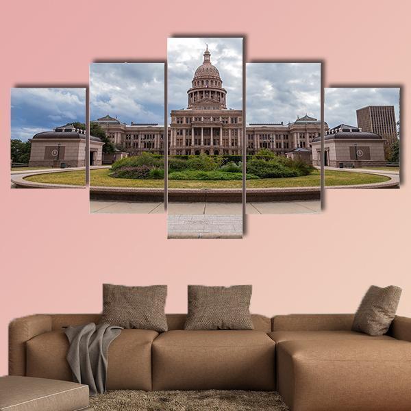 Texas Capital Building Canvas Wall Art-5 Star-Gallery Wrap-62" x 32"-Tiaracle