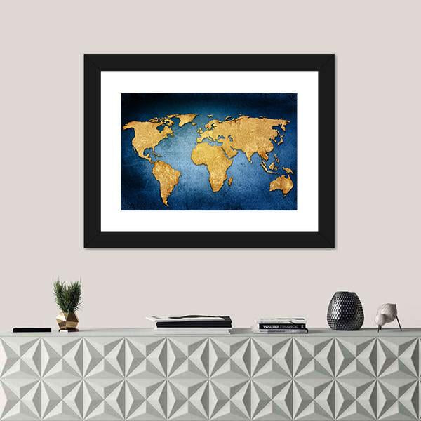 Textured World Map Canvas Wall Art-5 Horizontal-Gallery Wrap-22" x 12"-Tiaracle