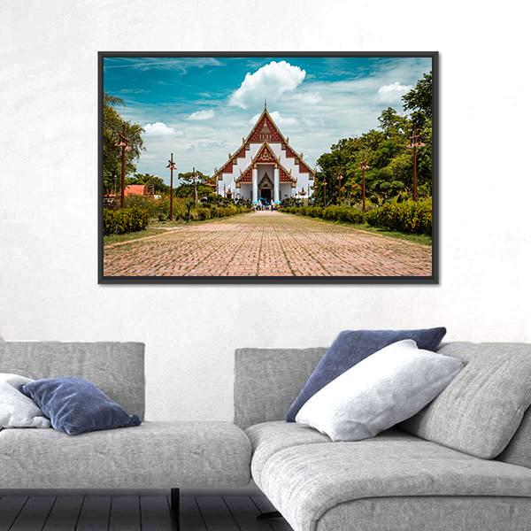 Thai Buddhist Temple Canvas Wall Art-1 Piece-Floating Frame-24" x 16"-Tiaracle