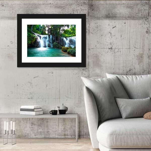 Than Sawan Waterfall Canvas Wall Art-3 Horizontal-Gallery Wrap-25" x 16"-Tiaracle