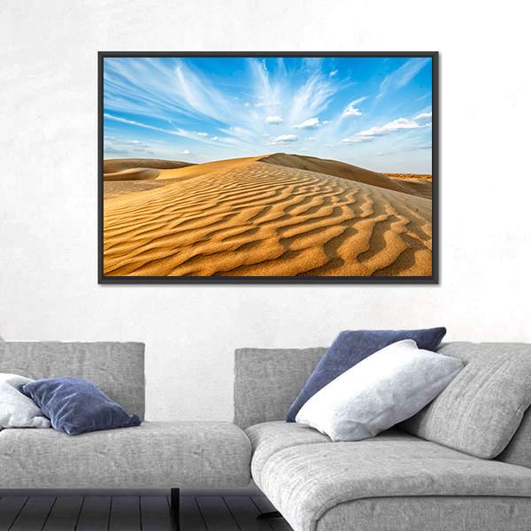 Thar Desert Canvas Wall Art-1 Piece-Floating Frame-24" x 16"-Tiaracle