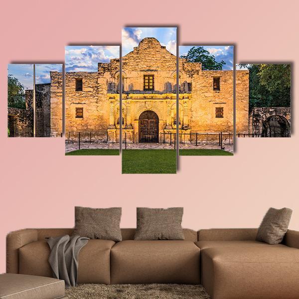 The Alamo In San Antonio Texas Canvas Wall Art-5 Star-Gallery Wrap-62" x 32"-Tiaracle