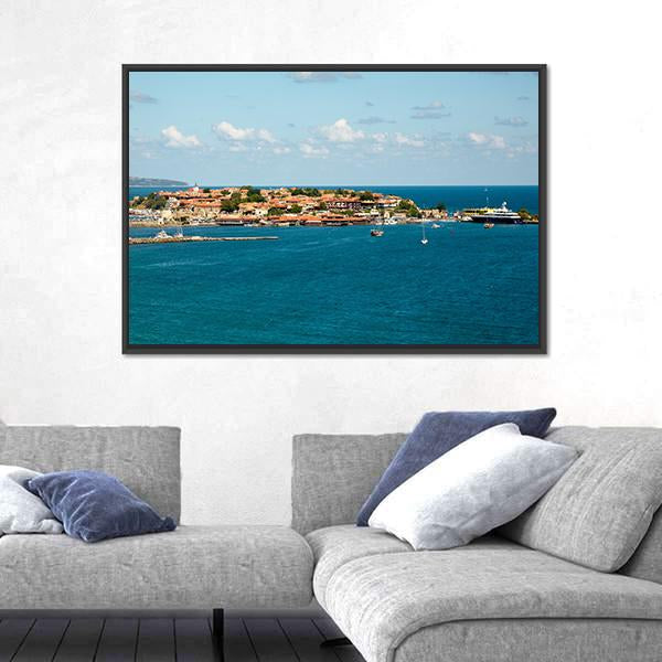 The Ancient Nessebar Town Canvas Wall Art-1 Piece-Floating Frame-24" x 16"-Tiaracle