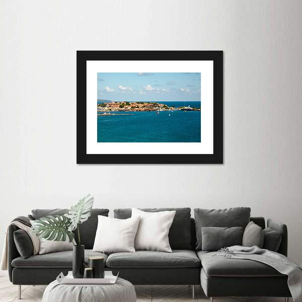 The Ancient Nessebar Town Canvas Wall Art-1 Piece-Framed Print-20" x 16"-Tiaracle