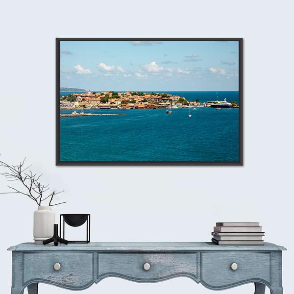 The Ancient Nessebar Town Canvas Wall Art-3 Horizontal-Gallery Wrap-25" x 16"-Tiaracle