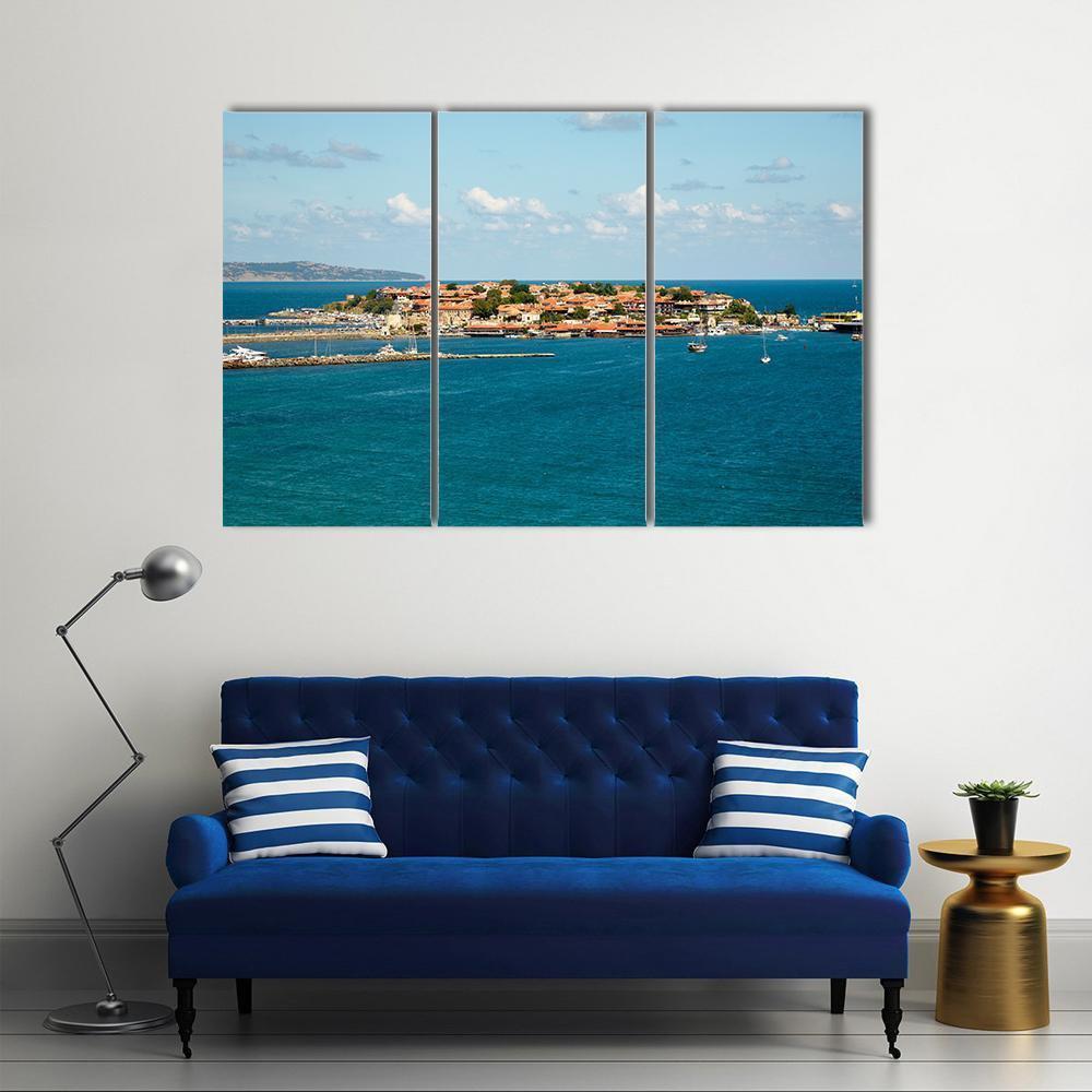 The Ancient Nessebar Town Canvas Wall Art-3 Horizontal-Gallery Wrap-37" x 24"-Tiaracle