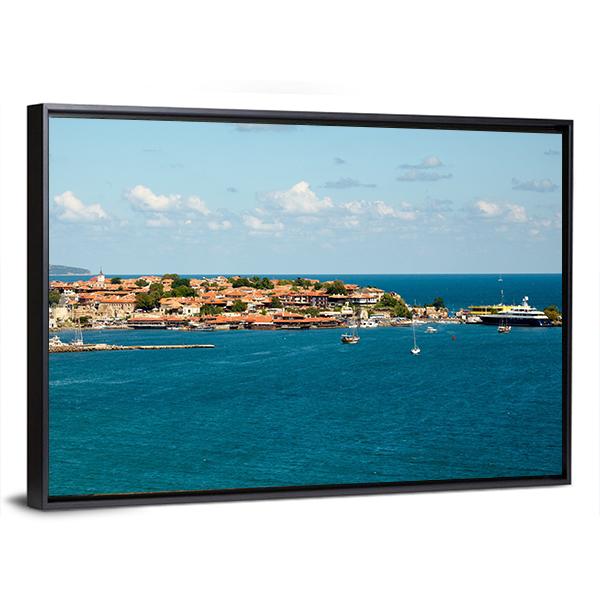 The Ancient Nessebar Town Panoramic Canvas Wall Art-1 Piece-36" x 12"-Tiaracle