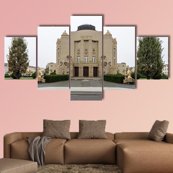 State Theater In Cottbus Canvas Wall Art-5 Star-Gallery Wrap-62" x 32"-Tiaracle