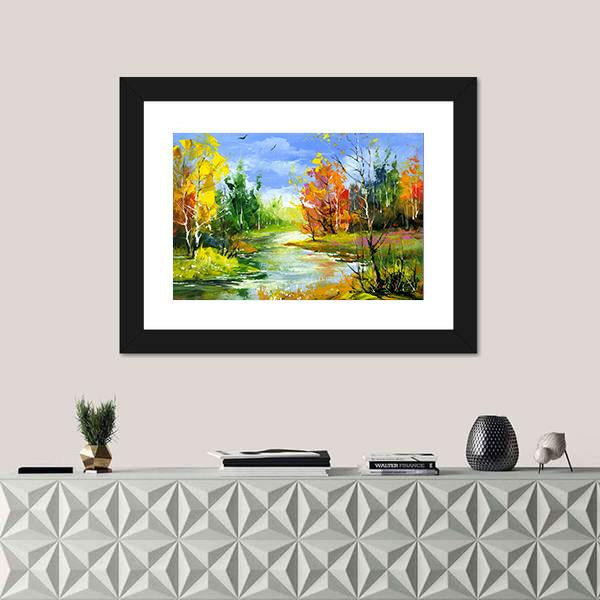 The Autumn Landscape Canvas Wall Art-5 Horizontal-Gallery Wrap-22" x 12"-Tiaracle
