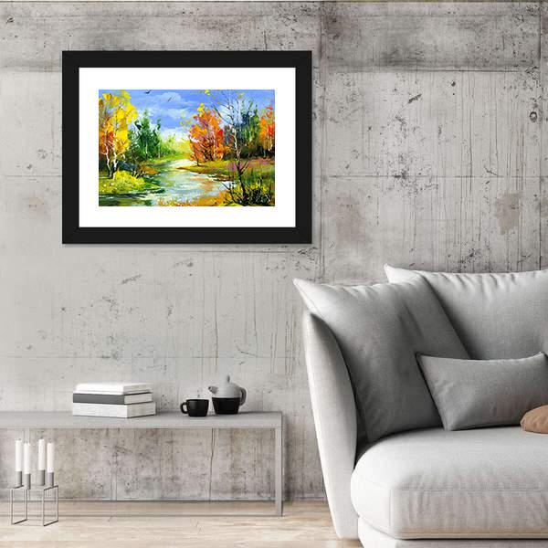 The Autumn Landscape Canvas Wall Art-5 Horizontal-Gallery Wrap-22" x 12"-Tiaracle